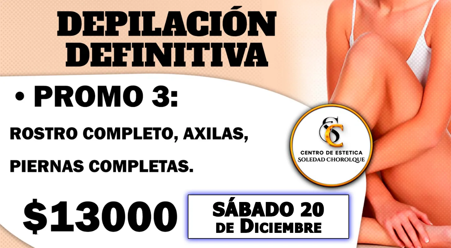 Depilación Definitiva Promo 3 Palpalá