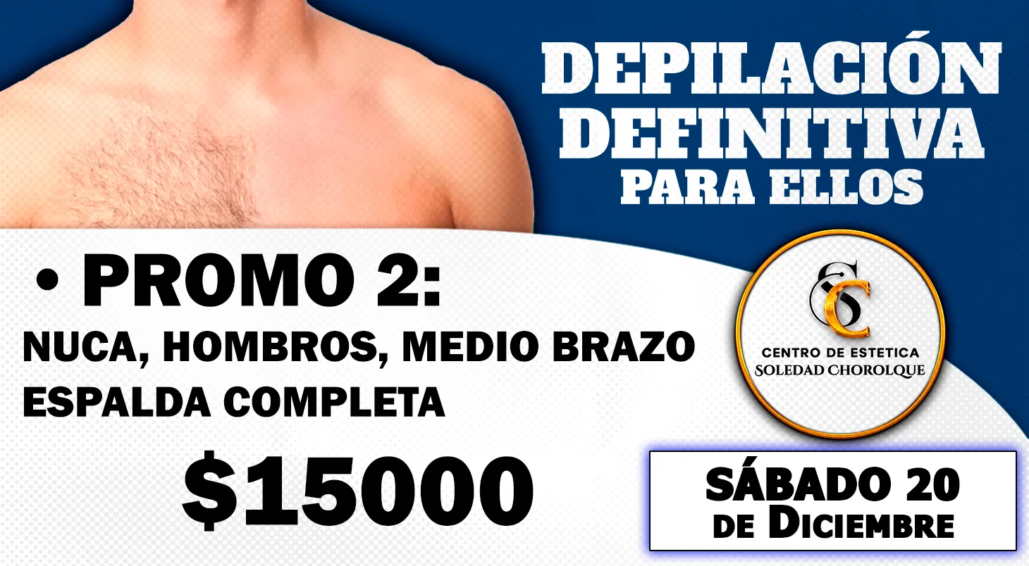 Depilación Definitiva Para Ellos Promo 2 Palpalá