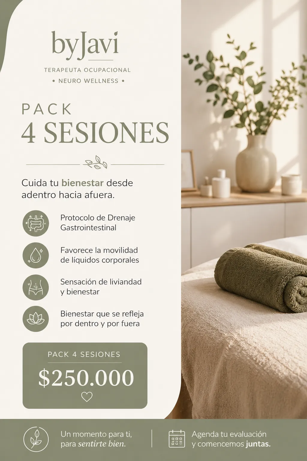 Pack 4 sesiones Protocolo Drenaje Gastrointestinal